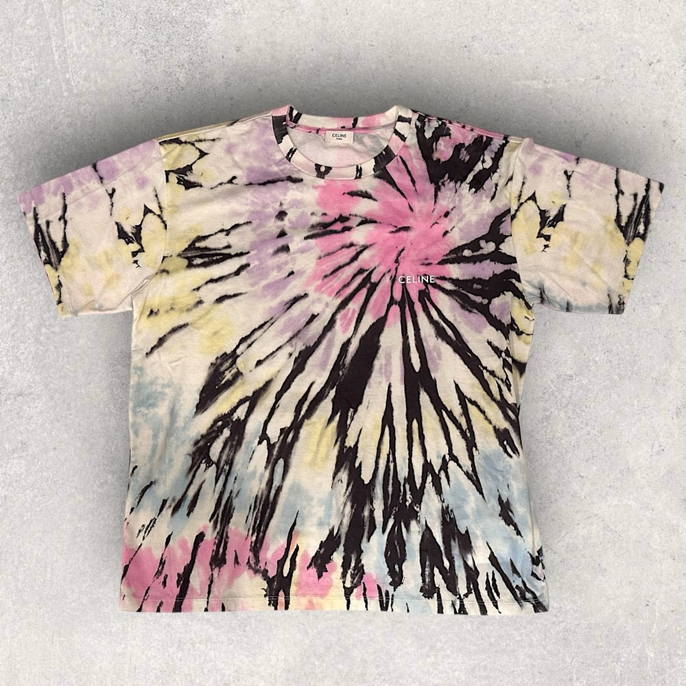 Celine Homme Tie-Dyed Logo T-Shirt